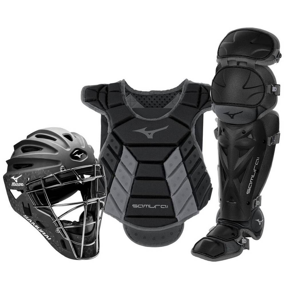 Damske Catchers Gear Mizuno Samurai Boxed (14-15") Čierne/Siva Vypredaj MAFL79830
